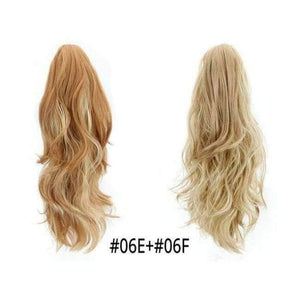 Planet Gates 06E-06F / 16-21inches Synthetic Claw Ponytail Wig Hair Extensions Brown Blonde Wave Clip In Human Ponytail Hair Extensions Heat Resistant Hairpieces