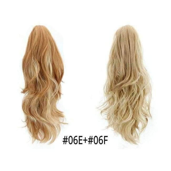 Planet Gates 06E-06F / 16-21inches Synthetic Claw Ponytail Wig Hair Extensions Brown Blonde Wave Clip In Human Ponytail Hair Extensions Heat Resistant Hairpieces