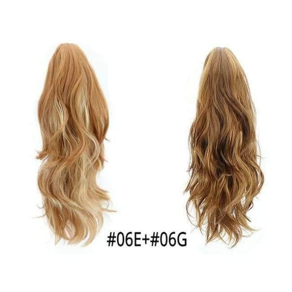 Planet Gates 06E-06G / 16-21inches Synthetic Claw Ponytail Wig Hair Extensions Brown Blonde Wave Clip In Human Ponytail Hair Extensions Heat Resistant Hairpieces