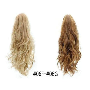Synthetic Claw Ponytail Wig Hair Extensions Brown Blonde Wave Clip In Human Ponytail Hair Extensions Heat Resistant Hairpieces - Planet Gates