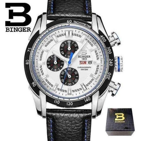 Planet Gates 07 44mm Switzerland Chronograph Sports Watch Swim 2018 Waterproof Military Quartz Wristwatch BINGER Men Watches relogio masculino