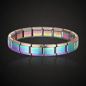 Planet Gates 07 / Each  1CM All 18PCS Theresa brand namination jewelry popular style stainless steel bracelet letter and stretch fashion bangle for everybody jewelry