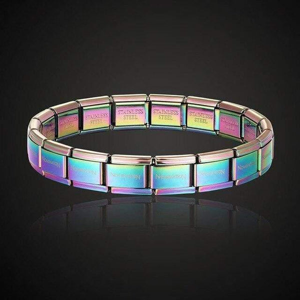 Planet Gates 07 / Each  1CM All 18PCS Theresa brand namination jewelry popular style stainless steel bracelet letter and stretch fashion bangle for everybody jewelry