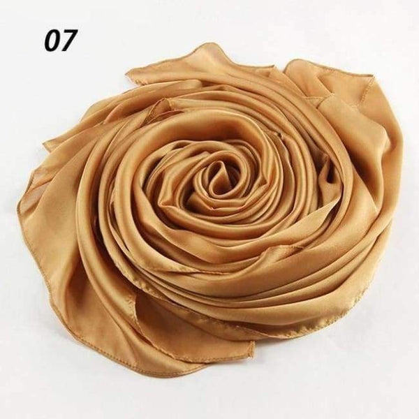 Planet Gates 07 Khaki / One Size Women Spring Silk Scarf Soft Smooth Solid Color Long Shawl Summer Beach Cover-Up Wraps Sun-Protective Scarves 90*180