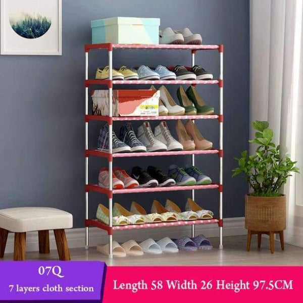Planet Gates 07Q Pink dots Multi Layer Shoe Rack with handrail Galvanized steel pipe shoe cabinet shoe organizer removable shoe storage for home furniture