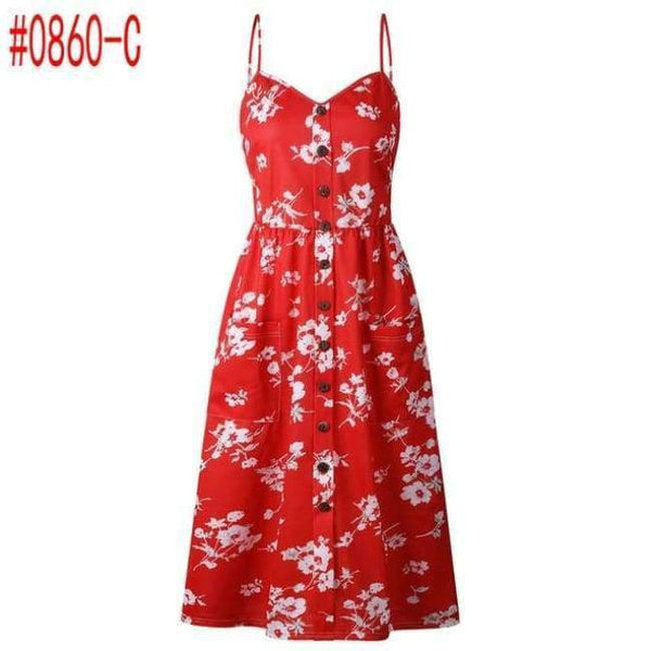 Letní dámské šaty 2018 Vintage Sexy Boho Květinová tunika Plážové šaty Letní šaty s kapsami Červeno-bílé pruhované šaty Značka Ali9 - 0860-C /