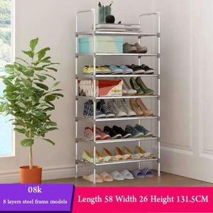 Planet Gates 08K gray Multi Layer Shoe Rack with handrail Galvanized steel pipe shoe cabinet shoe organizer removable shoe storage for home furniture