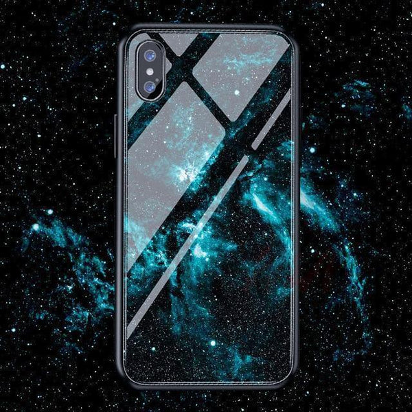 Planet Gates 09 / For iPhone 6 6s H&A Luxury Tempered Glass Phone Case For iPhone 7 8 6 6s Plus Silicone Star Space Pattern Cover For iPhone X XR XS XSMax Case