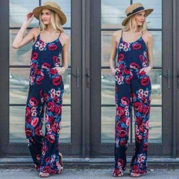 Planet Gates --0901-Dark blue / S Body Feminino Elegant Jumpsuit Boho Jumpsuits For Women 2018 Holiday Bodysuit Women Fashion Rompers Rompers Womens Jumpsuit