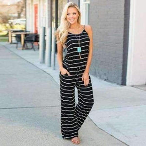 Planet Gates --0916-heisetiao / S Body Feminino Elegant Jumpsuit Boho Jumpsuits For Women 2018 Holiday Bodysuit Women Fashion Rompers Rompers Womens Jumpsuit