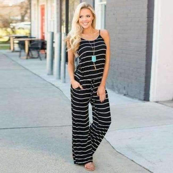 Planet Gates --0916-heisetiao / S Body Feminino Elegant Jumpsuit Boho Jumpsuits For Women 2018 Holiday Bodysuit Women Fashion Rompers Rompers Womens Jumpsuit