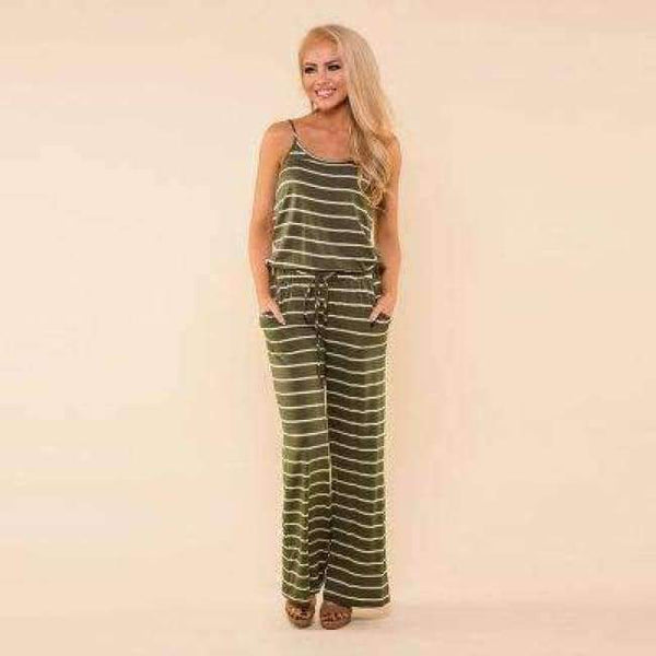 Planet Gates --0916-lvsetiao / S Body Feminino Elegant Jumpsuit Boho Jumpsuits For Women 2018 Holiday Bodysuit Women Fashion Rompers Rompers Womens Jumpsuit