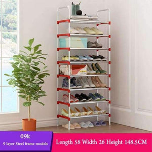 Planet Gates 09K red Multi Layer Shoe Rack with handrail Galvanized steel pipe shoe cabinet shoe organizer removable shoe storage for home furniture
