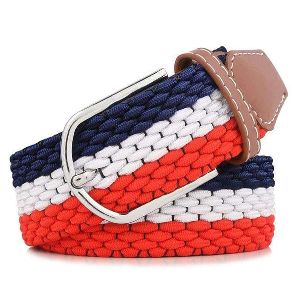 Planet Gates 1 / 105cm Width 3.3cm Unisex Elastic Belts Men&Women High Quality Pin Buckle Canvas Belts Casual Straps Waistband Fashion Knitted Belts