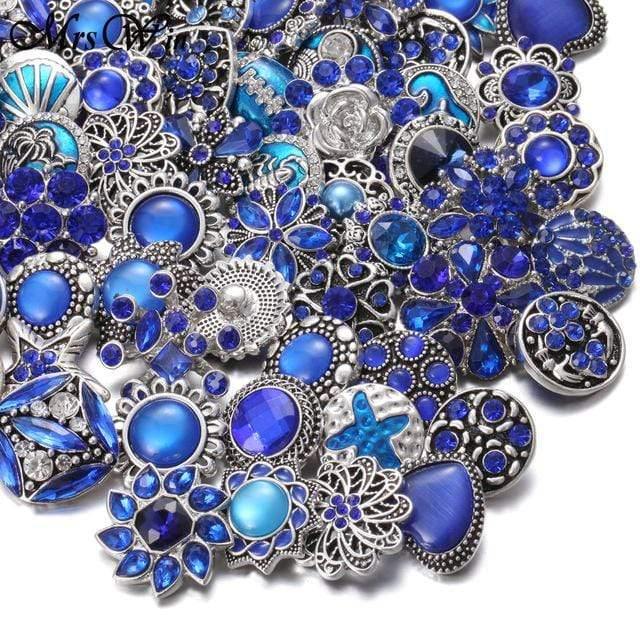 Planet Gates 10pcs/lot High Quality Snap Button Jewelry DIY Crystal Rhinestone Flower 18mm 20mm Metal Snap Buttons Fit Snap Bracelet Bangle