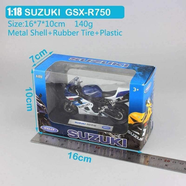Planet Gates 1:18 scale children welly SUZUKI GSX R750 replica racing ride bike motorcycles Model Motocross metal miniatures car vehicle toy