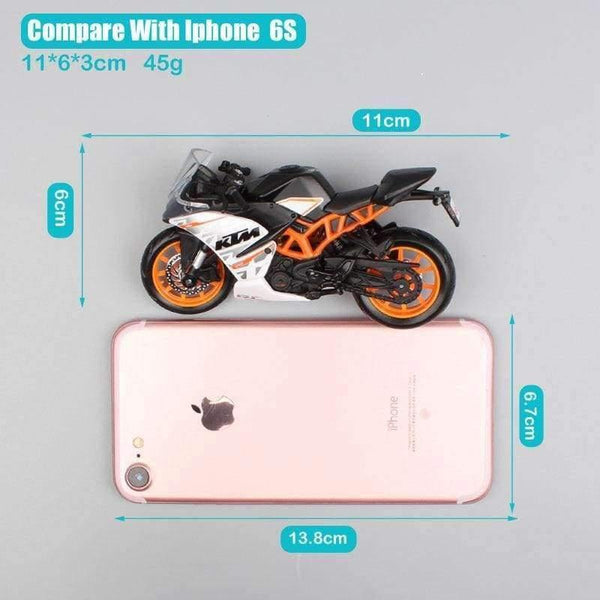 Planet Gates 1:18 scale Miniature moto KTM RC390 Motorcycle Diecast metal model Sport bike racing motorbike auto vehicle gift toy for child