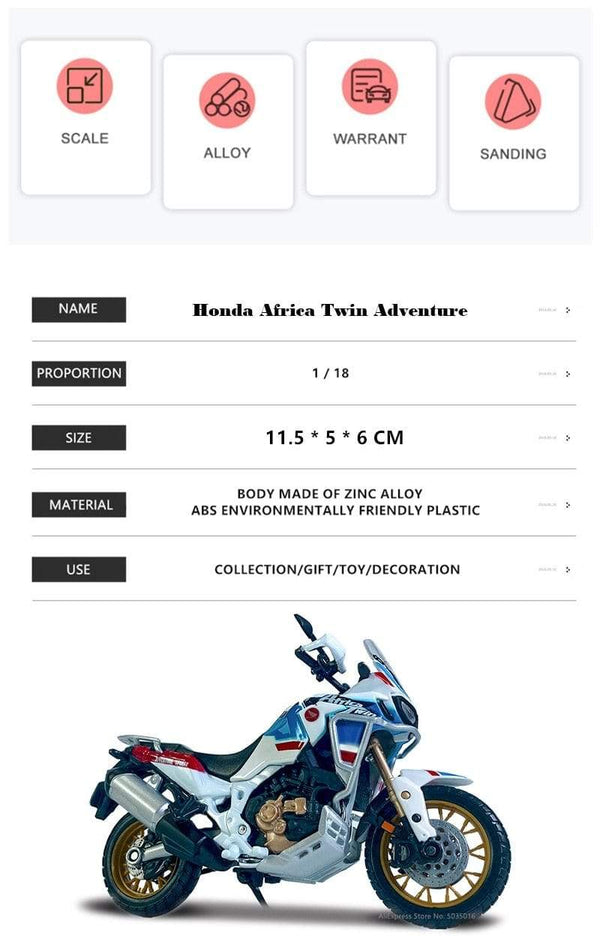 Planet Gates 1:18 The New Honda Africa Twin Adventure original authorized simulation alloy motorcycle model toy car gift collection