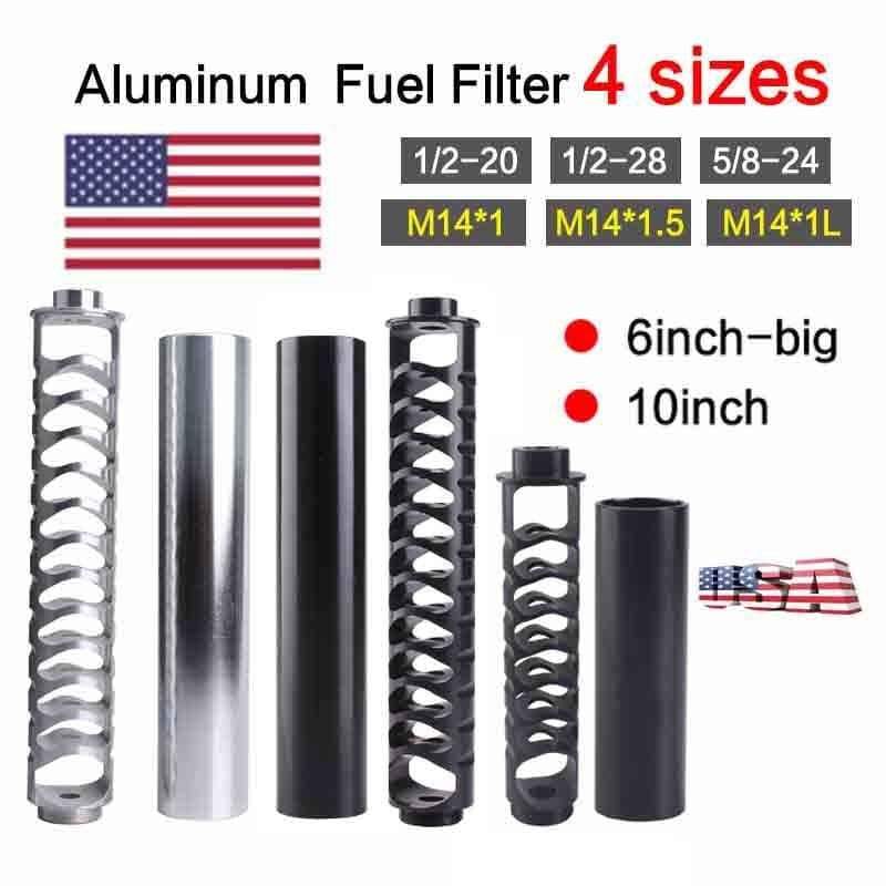 Planet Gates 1/2-20 1/2-28 5/8-24 6inch-small 6inch-big 10inch Single Core Aluminum Fuel Filter Solvent Trap for NAPA 4003 WIX 24003