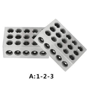 2pcs/set Hardened Steel Blocks 1-2-3" Precision Matched Machinist Tool 23 Holes 25-50-75mm Block Gauge Quick Delivery New