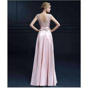 Planet Gates 1 / 2 Bridesmaid Dresses New arrival party bow appliques gown sexy V opening back pink gold red Bridesmaid Dress