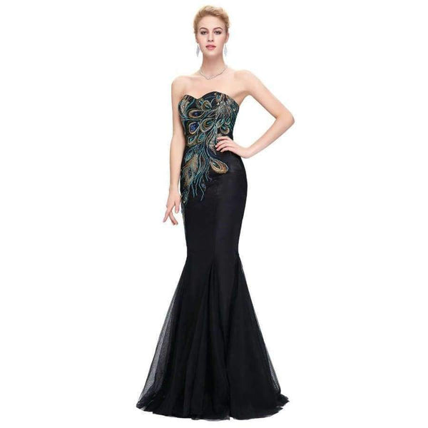 Planet Gates 1 / 2 / China Bridesmaid Dresses Long Grace Karin Strapless Formal Gown Black Royal Blue Long Mermaid Prom Dress Wedding Party Dress