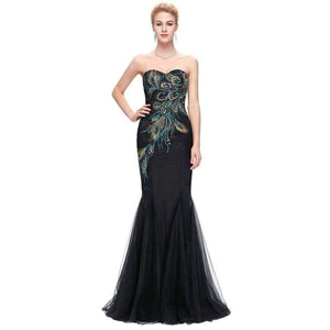 Planet Gates 1 / 2 / China Bridesmaid Dresses Long Grace Karin Strapless Formal Gown Black Royal Blue Long Mermaid Prom Dress Wedding Party Dress