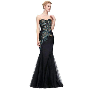 Planet Gates 1 / 2 / China Bridesmaid Dresses Long Grace Karin Strapless Formal Gown Black Royal Blue Long Mermaid Prom Dress Wedding Party Dress