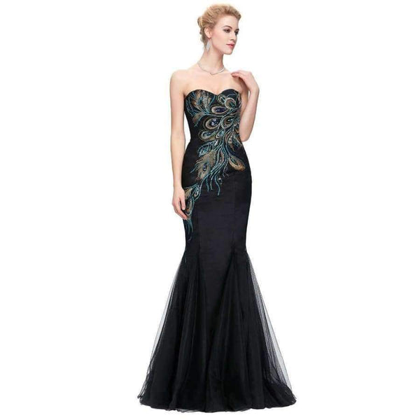 Planet Gates 1 / 2 / China Bridesmaid Dresses Long Grace Karin Strapless Formal Gown Black Royal Blue Long Mermaid Prom Dress Wedding Party Dress