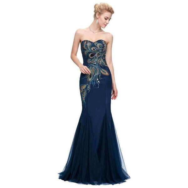 Planet Gates 1 / 2 / China Bridesmaid Dresses Long Grace Karin Strapless Formal Gown Black Royal Blue Long Mermaid Prom Dress Wedding Party Dress