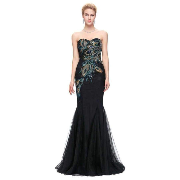 Planet Gates 1 / 2 / China Bridesmaid Dresses Long Grace Karin Strapless Formal Gown Black Royal Blue Long Mermaid Prom Dress Wedding Party Dress