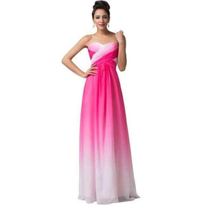 Planet Gates 1 / 2 / China Summer Ombre Chiffon Bridesmaids Dress 2018 Sweetheart Strapless Cheap Bridesmaid Dress Under 50 Wedding Party Gown