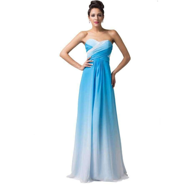 Planet Gates 1 / 2 / China Summer Ombre Chiffon Bridesmaids Dress 2018 Sweetheart Strapless Cheap Bridesmaid Dress Under 50 Wedding Party Gown
