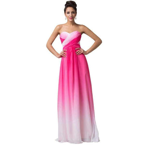 Planet Gates 1 / 2 / China Summer Ombre Chiffon Bridesmaids Dress 2018 Sweetheart Strapless Cheap Bridesmaid Dress Under 50 Wedding Party Gown