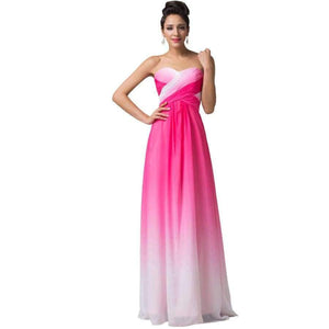 Planet Gates 1 / 2 / China Summer Ombre Chiffon Bridesmaids Dress 2018 Sweetheart Strapless Cheap Bridesmaid Dress Under 50 Wedding Party Gown