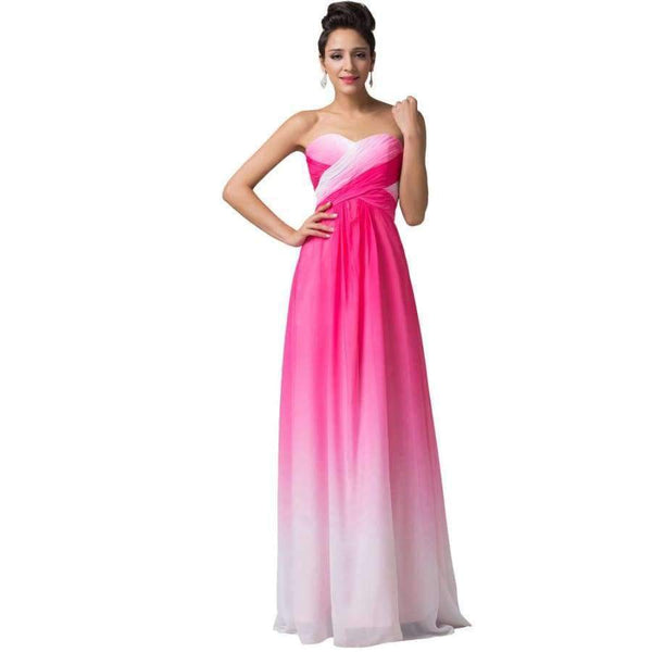 Planet Gates 1 / 2 / China Summer Ombre Chiffon Bridesmaids Dress 2018 Sweetheart Strapless Cheap Bridesmaid Dress Under 50 Wedding Party Gown
