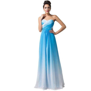Planet Gates 1 / 2 / China Summer Ombre Chiffon Bridesmaids Dress 2018 Sweetheart Strapless Cheap Bridesmaid Dress Under 50 Wedding Party Gown