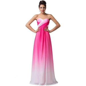 Planet Gates 1 / 2 / China Summer Ombre Chiffon Bridesmaids Dress 2018 Sweetheart Strapless Cheap Bridesmaid Dress Under 50 Wedding Party Gown