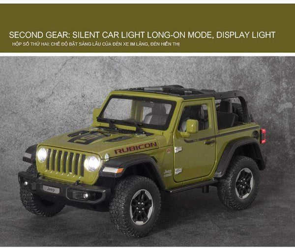 Planet Gates 1:20 Jeep Wrangler Alloy Simulation Car Model Rubicon Die-casting Metal Toy Off-road Vehicle Car Model Collection for Children