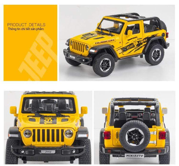 Planet Gates 1:20 Jeep Wrangler Alloy Simulation Car Model Rubicon Die-casting Metal Toy Off-road Vehicle Car Model Collection for Children