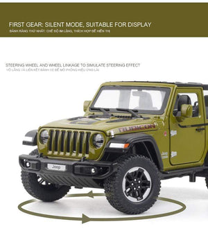 Planet Gates 1:20 Jeep Wrangler Alloy Simulation Car Model Rubicon Die-casting Metal Toy Off-road Vehicle Car Model Collection for Children