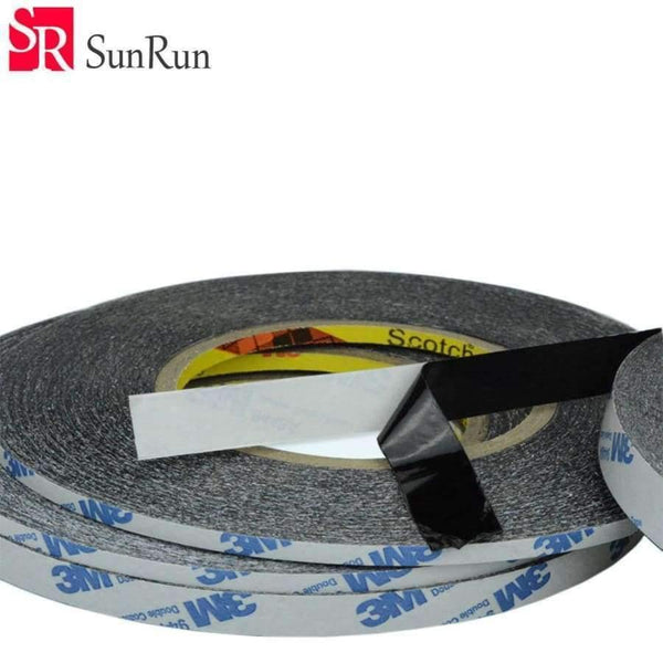 Planet Gates 1-20mm x 50M 3M Black Double Sided Adhesive Tape for Touch Screen /Display   /Housing /Case /Cable Sticky