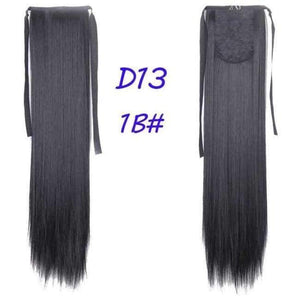 Planet Gates #1 / 22inches / China 100g/piece 22 inch Long Ponytail Hair Extension Tail Hairpiece Straight Brown Synthetic Women's Hair High Temperature Fiber