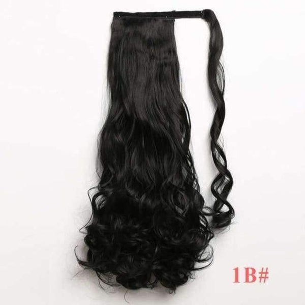 Planet Gates #1 / 22inches / China 22" Long Wave Clip In Hair Tail False Hair Ponytail Hairpiece With Hairpins Synthetic Wig Pony Tail Hair Extensions
