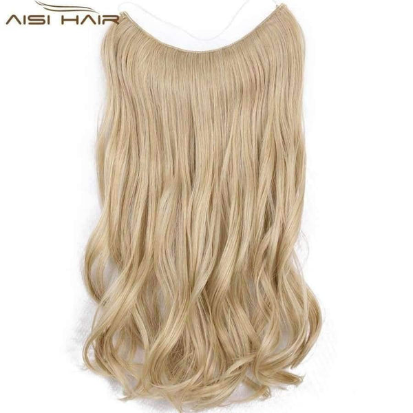 Planet Gates #1 / 22inches Fish Line Hairpieces 22'' Invisible Wire No Clips in Hair Extensions Secret Silky Straight Synthetic Hairs 100g/pic