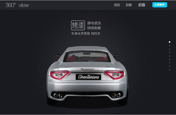 Planet Gates 1:24 2008 Maserati GranTurismo alloy racing car Alloy Luxury Vehicle Diecast Pull Back Cars Model Toy Collection Gift