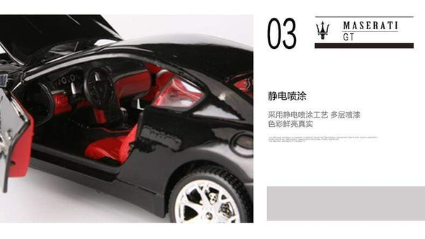 Planet Gates 1:24 2008 Maserati GranTurismo alloy racing car Alloy Luxury Vehicle Diecast Pull Back Cars Model Toy Collection Gift