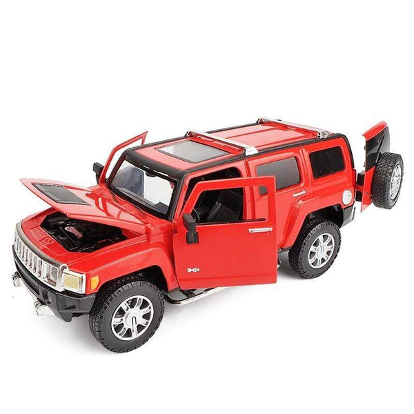 Planet Gates 1:24 high simulation alloy Hummer H3 off-road vehicle sound and light can open the door boy educational toy car model for gifts