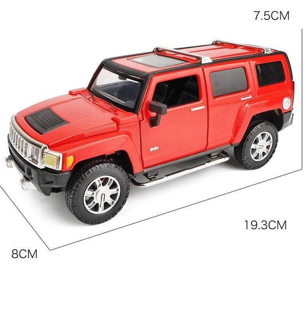 Planet Gates 1:24 high simulation alloy Hummer H3 off-road vehicle sound and light can open the door boy educational toy car model for gifts