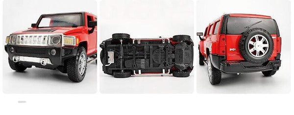 Planet Gates 1:24 high simulation alloy Hummer H3 off-road vehicle sound and light can open the door boy educational toy car model for gifts